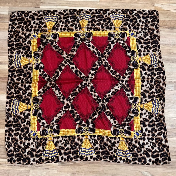 Carlisle Leopards and Lace Silk Scarf